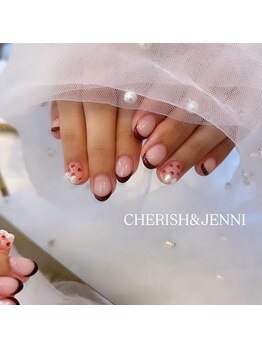 フレンチ×ハートネイル