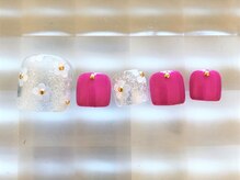 ネイルサロン あかねいろ/春夏ニュアンス　ホロフラワー