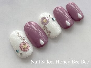 ハニービービー(Honey Bee Bee)/紫デザインネイル