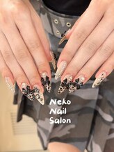 ネコ(Neko)/長さだし　ヒョウ柄　フレンチ