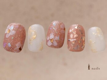 春グリッター手描きフラワー