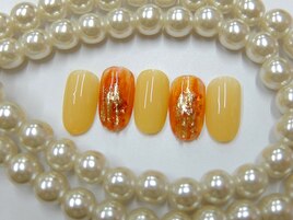 ニュアンスネイル 紅葉 透け感