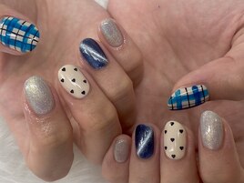 【山崎】チェックネイル