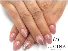 Y -970 キラキラ花パーツネイル