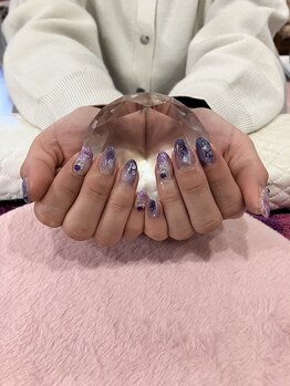 チェリーブロッサム(A CHERRY BLOSSOM)/パープルマーブルにラメアート