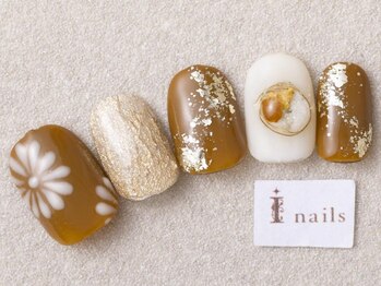 アイネイルズ 三宮店(I nails)/卒業式和柄オレンジブラウン