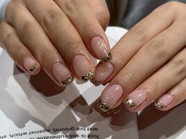 ラメフレンチ　スクエア