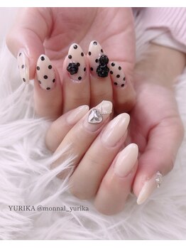 モナールアンド(MONNAL&)/バラドット柄ネイル