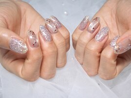 バレンタインシンプルネイル