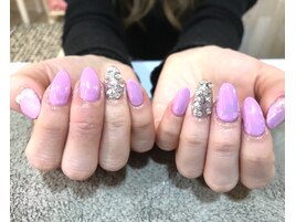 オーロラピンク　スワロネイル