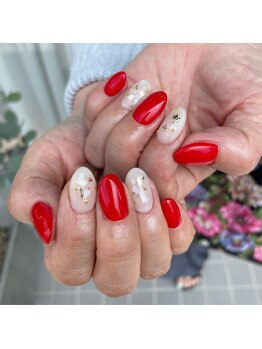 ミントリーフ バイ リート(Mint leaf by Reat)/紅白ネイル