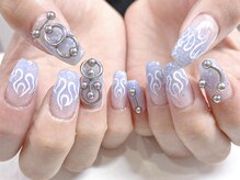 ミナミネイル(MINAMI NAIL)/ファイヤーブルー×ピアス
