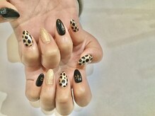 フリースタイル(Free Style)/☆ブラックレオパードネイル☆