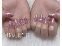 エヌ ネイルビューティ(N nail beauty)/ラメグラデーション＋有料パーツ