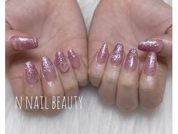 エヌ ネイルビューティ(N nail beauty)/ラメグラデーション＋有料パーツ