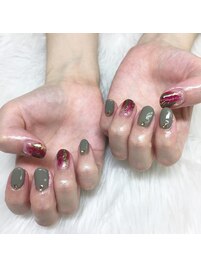 秋色塗りかけネイル☆