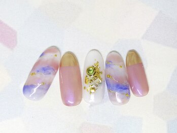 ネイルライフ(NailLife)/斜めタイダイミラーニュアンス