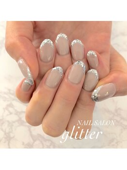 ネイルサロン グリッター(NAIL SALON glitter)/ガラスフレンチネイル