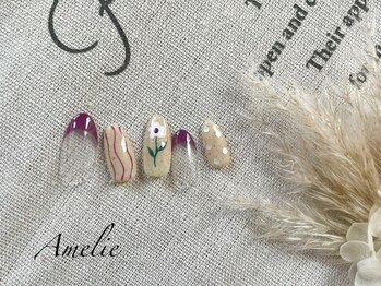 アメリ(Amelie)/フレンチ/お花/ワンカラー