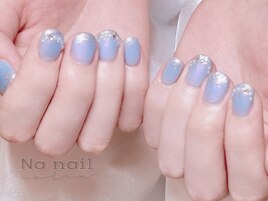 水色ネイル/シンプルネイル