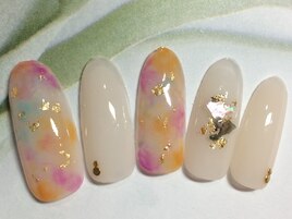 カラフルタイダイ柄ネイル