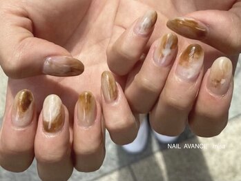 ネイル アヴァンス あべのルシアス店(Nail AVANCE.)/ブラウンニュアンス 松村