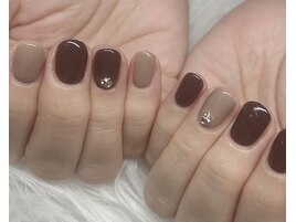 ワンカラー/ブラウンネイル/秋冬