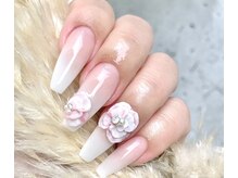 ネイルアンドアイラッシュスタジオ シュシュ(chouchou)/ブライダル◎スカルプ＋３Dお花