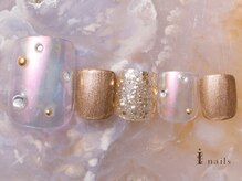 アイネイルズ 吉祥寺店(I nails)/オーロラストーンフットネイル