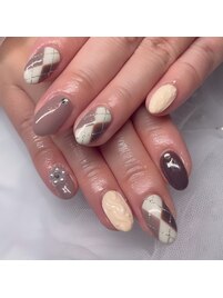 ニット&アーガイル冬ネイル