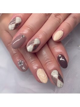 ニット&アーガイル冬ネイル