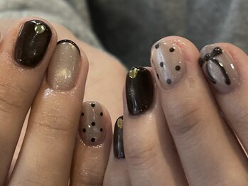 エティル(Etel atelier)/ドットネイル/リボンネイル