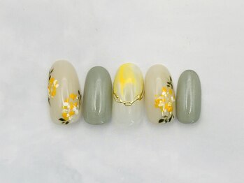 シード(Seed)/菜の花ネイル11000円 春ネイル