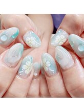 ネイルージュ 梅ヶ丘店(Nailouge)/ピーコックフラワーネイル☆