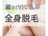 【レディース/自己処理0を目指して◎】全身美肌脱毛（VIOor顔込み） 
