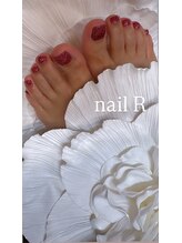 ネイルアール(nail R)/フット赤ラメワンカラーです♪