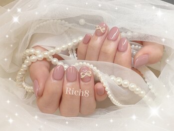 くすみピンクのワンカラーリボン