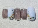 ドロップ　押し花ネイル