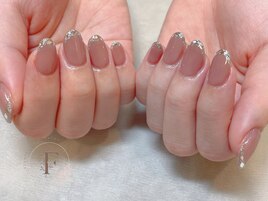 ガラスフレンチネイル◇¥9,000