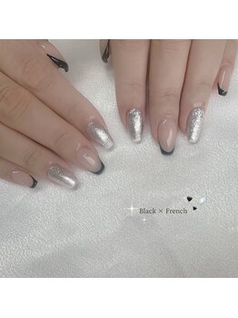 エレメ(Eleme)/黒フレンチネイル!!