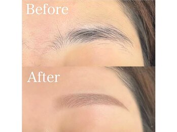 グロウアップ ビューティ 丸の内店(Glow-up Beauty)の写真/ふんわり垢抜け☆自眉を脱色し、ナチュラルなモテ眉に♪【美眉スタイリング+脱色カラー¥7480→¥5000】