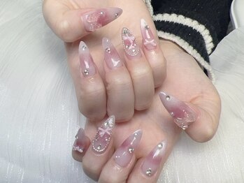 カナネイル(KANA.nail)/長さだしチークリボンネイル