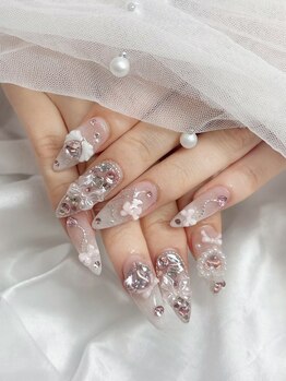 ラビィ 福岡天神大名店(Raviy)の写真/【モテ可愛は当店へ★高技術×ハイセンス】見る度に嬉しくなる、大人可愛いデザイン♪目を惹く指先に◎
