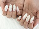 【森】シルバーリボン ネイル