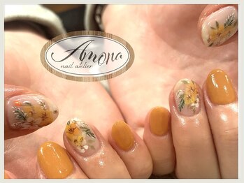 アモーナ ネイルアトリエ(amona nail atelier)/手描きフラワーnail
