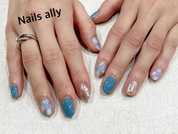 ネイルズアリー 立川店(Nails ally)/もやもや×水彩画×大理石×夏