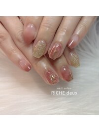 ピンクブラウンニュアンスネイル
