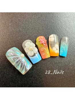 28ネイル 阿佐ヶ谷店/夏・海・マンスリーデザイン