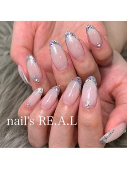 ネイルズリアル 倉敷(nail's RE.A.L)/ラメフレンチ
