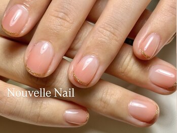 ピンクグラデ×ラメライン